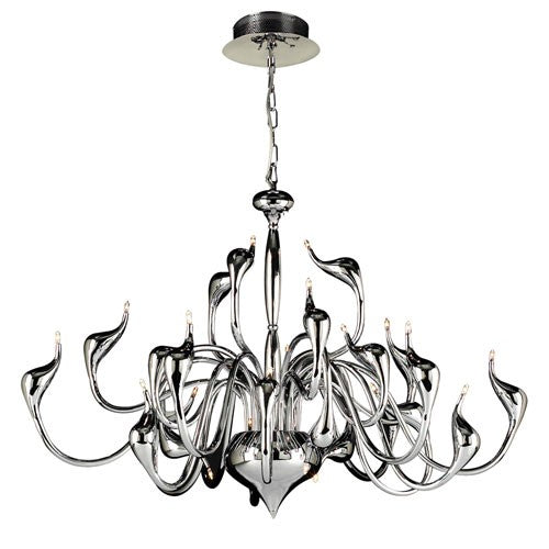 Swan 24-Light Polished Chrome Chandeliers - Halogen