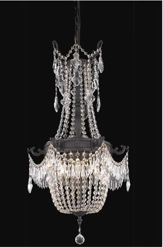 Dark Bronze Eight-Light Chandelier with Royal Cut Crystal