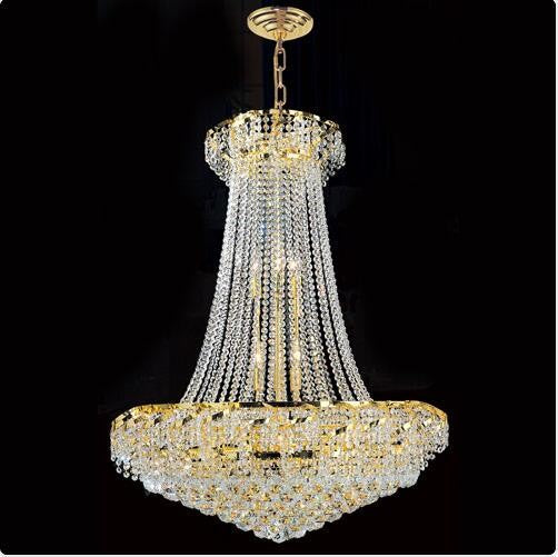 18-Light Gold Finish with Clear-Crystals Chandelier