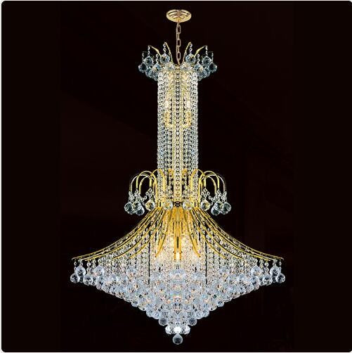 16-Light Gold Finish with Clear-Crystals Chandelier