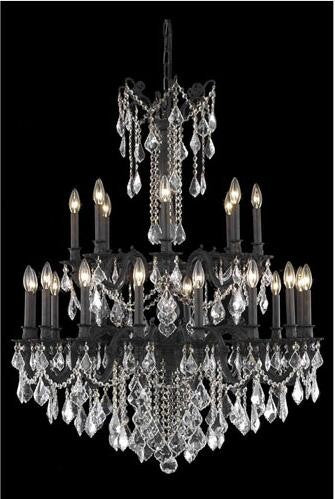 Bronze 24-Light Chandelier with Royal Cut Crystal