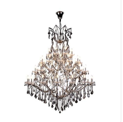 Nickel 49-Light Chandelier with Silver Crystals