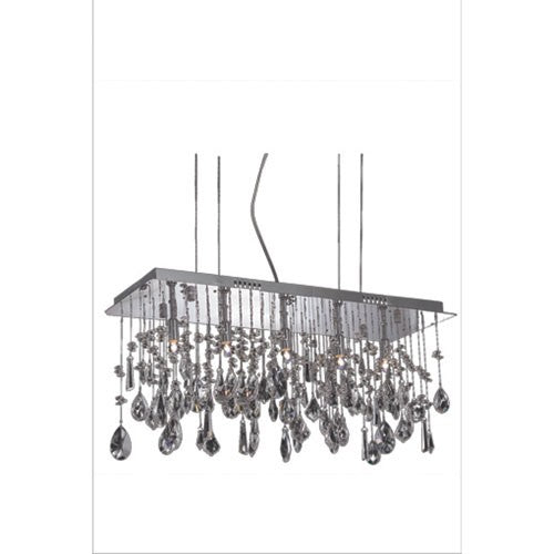 Chrome Five-Light Chandelier with Clear Royal Cut Crystals