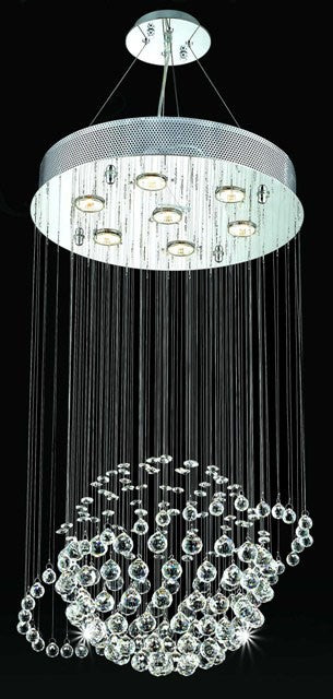 8 light polished chrome galaxy Contemporary Crystal Chandelier