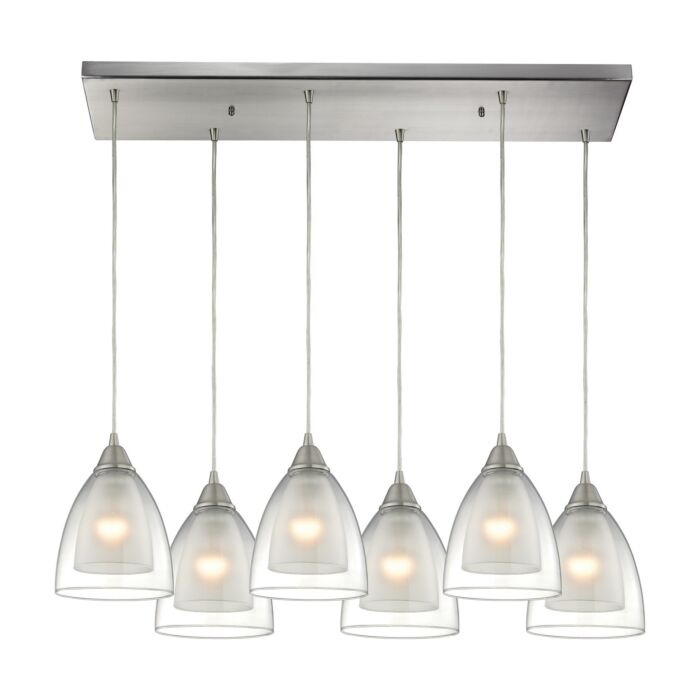 Layers 6-Light Pendant in Satin Nickel