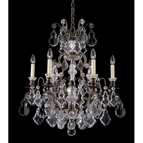 Bronze Umber Seven-Light Clear Heritage Handcut Crystal Chandelier, 23.5W x 27H x 23.5D