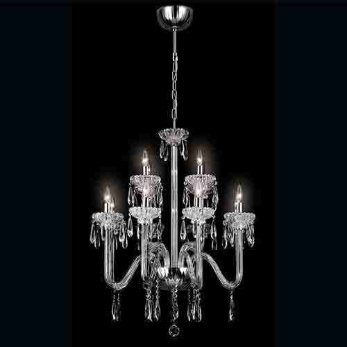 Villa Chrome 12-Light 28-Inch Wide Chandelier with Clear Crystal