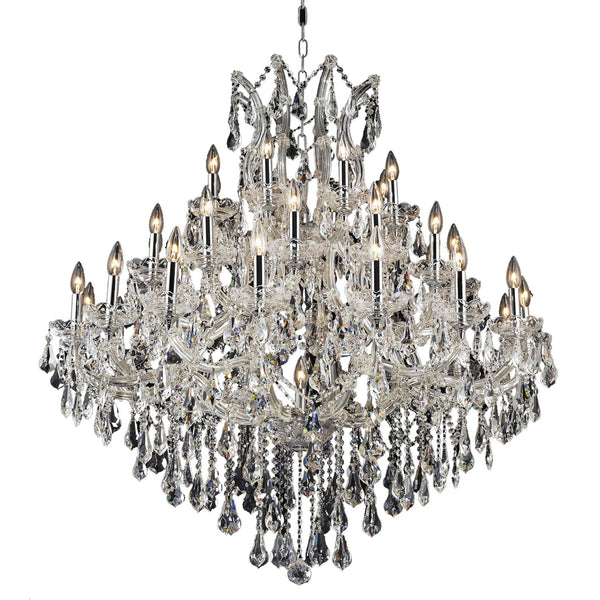 Maria Theresa Chrome Thirty-Seven Light 44-Inch Chandelier with Royal Cut Clear Crystal