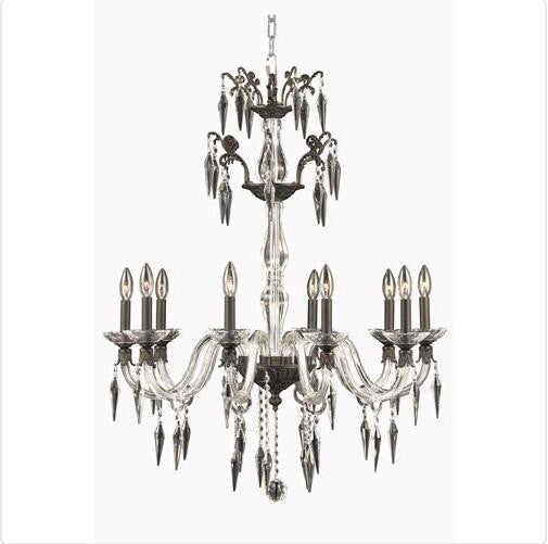 Bronze 10-Light Chandelier with Swarovski Elements Crystal