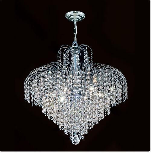 Seven-Light Chrome Finish with Clear-Crystals Chandelier