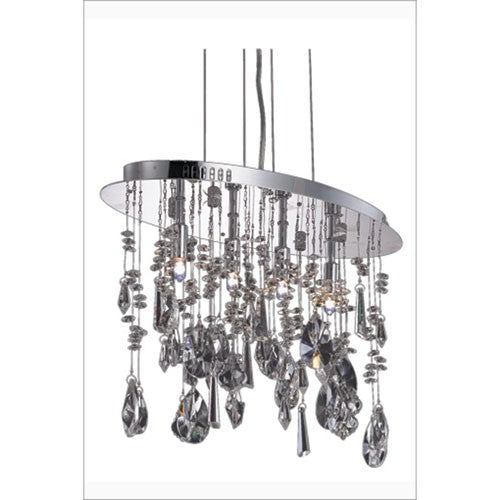 Chrome Four-Light Chandelier with Clear Royal Cut Crystals