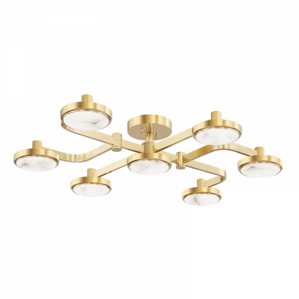 Chandelier, 6-Light, LED, Aged Brass, 29"W (6332-Agb A8L7M)