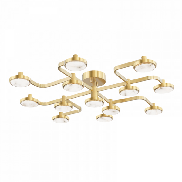 Chandelier, 13-Light, LED, Aged Brass, 43.25"W (6343-Agb A8L7R)