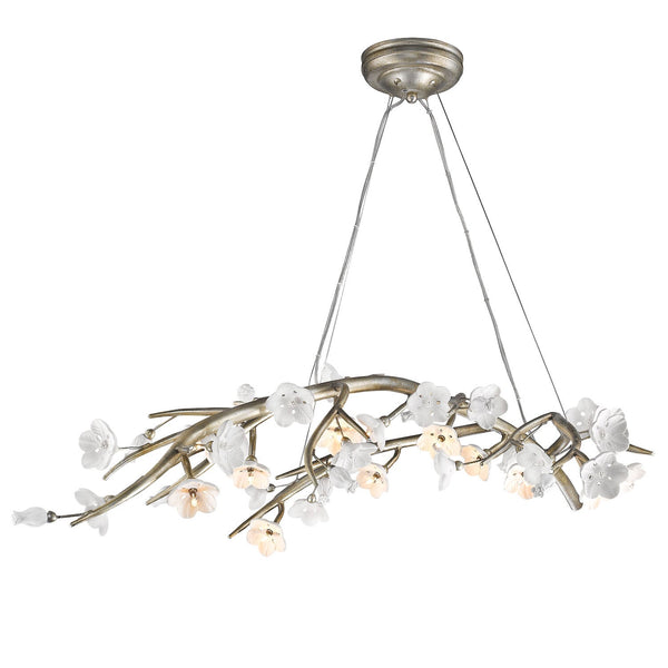 Marco White Gold Five-Light Chandelier with Clear Glass Shade