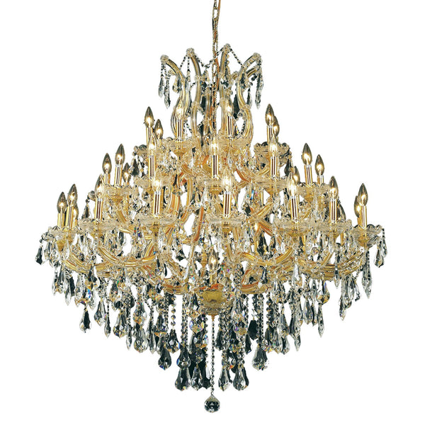 Maria Theresa Gold Thirty-Seven Light 44-Inch Chandelier with Royal Cut Clear Crystal