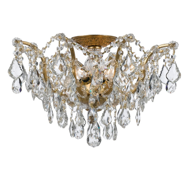 Group Filmore Antique Gold Five-Light Semi-Flush Mount Fixture