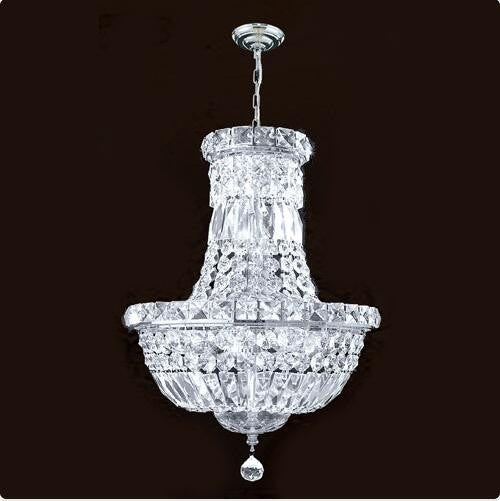 Six-Light Chrome Finish with Clear-Crystals Chandelier