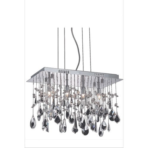 Chrome Four-Light Chandelier with Clear Royal Cut Crystals