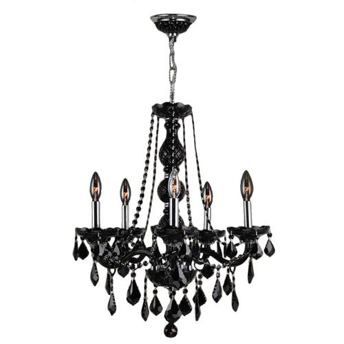 Polished Chrome Five-Light Chandelier