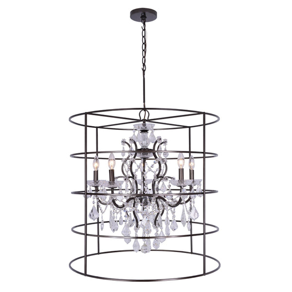 Group Filmore Vibrant Bronze Five-Light Spectra Crystal Chandelier