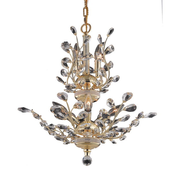 Eight-Light 21-Inch Chandelier with Royal Cut Clear Crystal