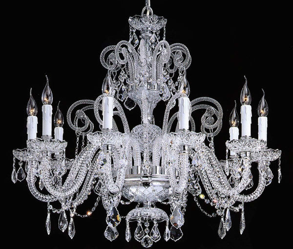 polished chrome 10 Lights Bohemian Crystal chandelier