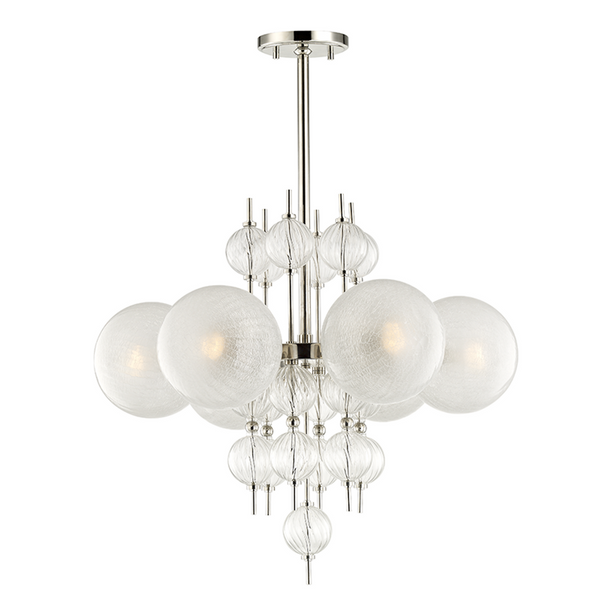 Chandelier, 6-Light, Polished Nickel, 27.25"W (6427-PN A2KTV)