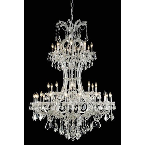 Maria Theresa Elegant Cut Crystal Chrome 36 Light 64-in Chandelier