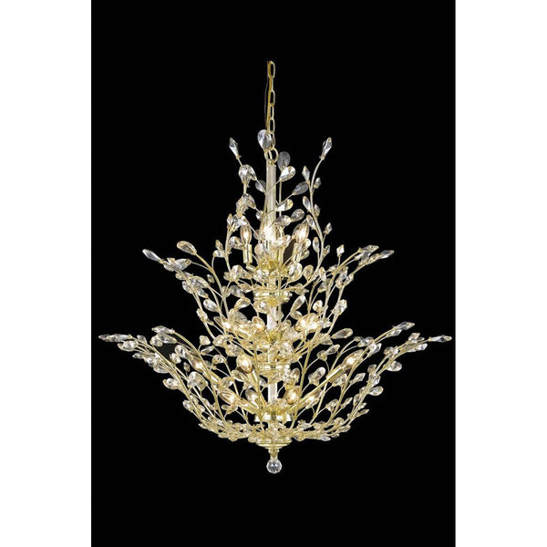 Orchid Gold Chandelier with Golden Shadow Royal Cut Crystal