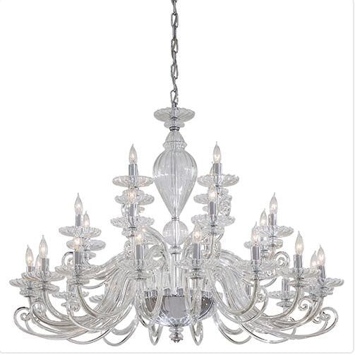 Chrome 28-Light Center Bowl Chandelier