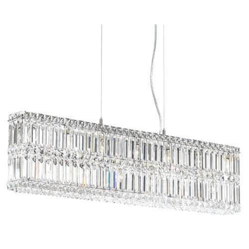 Stainless Steel 13-Light Clear Spectra Crystal Pendant Light, 35.5W x 9H x 35.5D