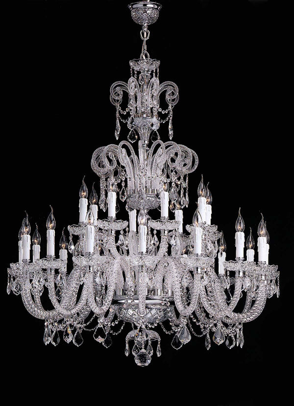 polished chrome 24 Lights Bohemian Crystal chandelier