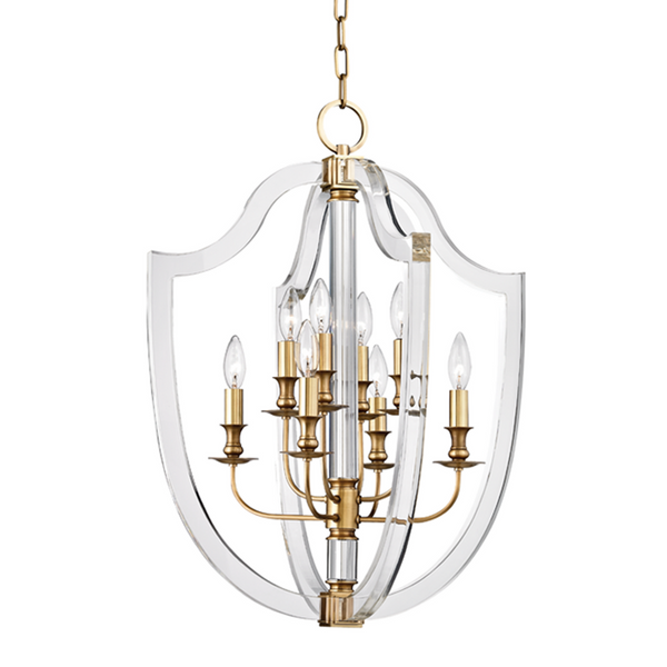 Pendant, 8-Light, Aged Brass, 21.25"W (6520-AGB 9ZCAH)