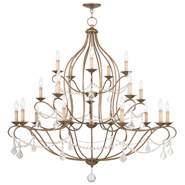 Chesterfield Antique Gold Leaf 20 Light Chandelier