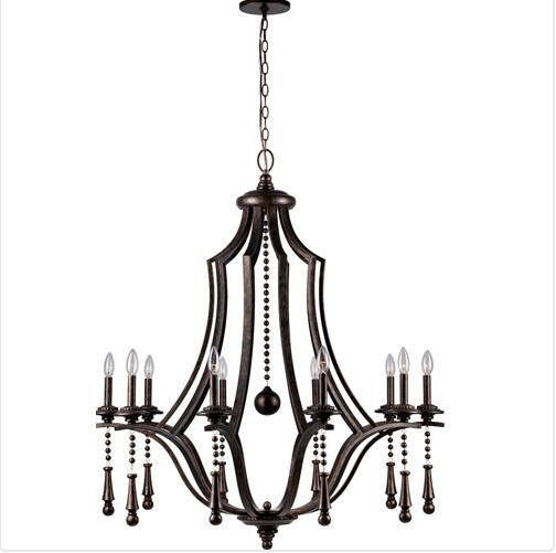 Bronze 10-Light Chandelier