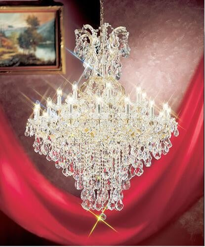 Gold Twenty Five-Light Chandelier with Crystalique Accents