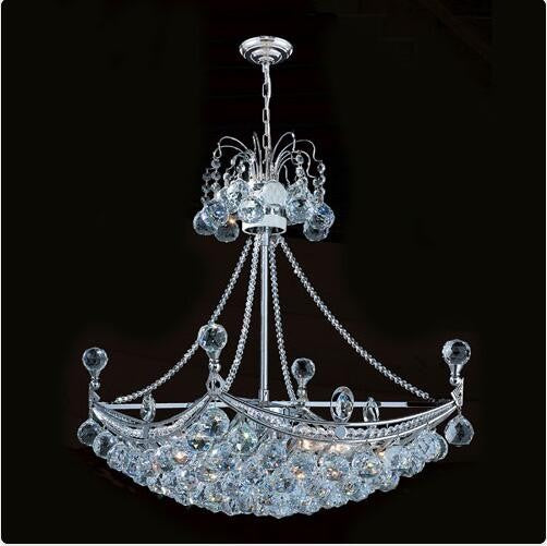 Six-Light Chrome Finish with Clear-Crystals Chandelier