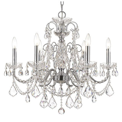 Chrome Clear Majestic Crystal Six-Light Chandelier