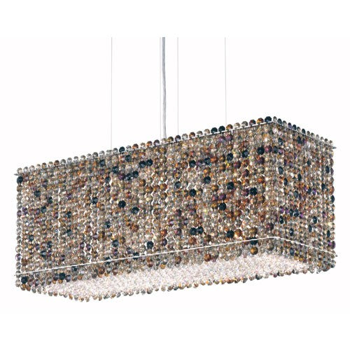 Stainless Steel Six-Light Boa Swarovski Elements Pendant Light, 22.5W x 9H x 22.5D