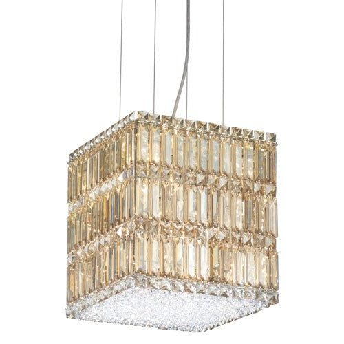 Stainless Steel 13-Light Golden Shadow Swarovski Elements Pendant Light, 12W x 13H x 12D