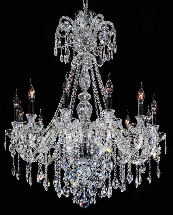 polished chrome 12 Lights Bohemian Crystal chandelier