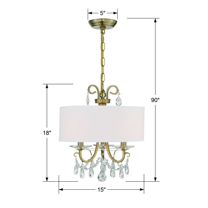 Othello Chandelier in Vibrant Gold with Swarovski Strass Crystal Crystals