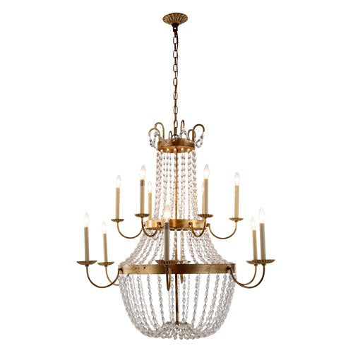 Golden Iron 39-Inch 12-Light Chandelier