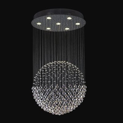 7 Light Andromeda Sphere Chandelier, Chrome