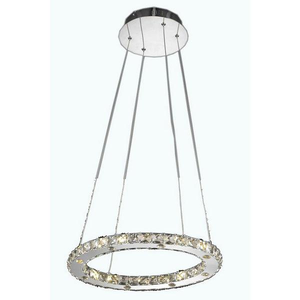 Atom Chrome 16-Light LED Chandelier with Royal Cut Crystal