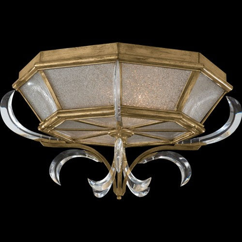 Fine Art Lamps Beveled Arcs Two-Light Flush Mount in Muted Gold Leaf Finish