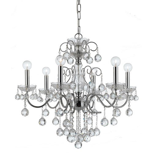 Chrome Six-Light Chandeliers