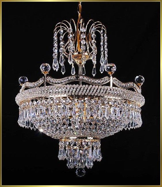 8 lights crystal chandelier in gold plated finish