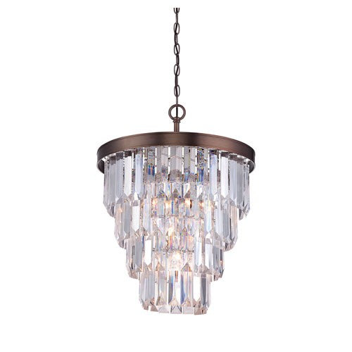 Bronze Four-Light Chandelier