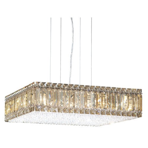 Stainless Steel 16-Light Golden Shadow Swarovski Elements Pendant Light, 20W x 5H x 20D